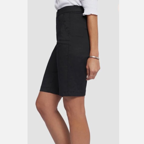 NYDJ Stretch Twill Bermuda Shorts - Black Size 2 - Picture 3 of 11